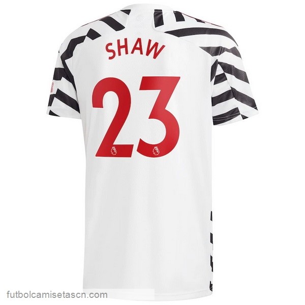 Camiseta Manchester United NO.23 Shaw 3ª 2020/21 Blanco